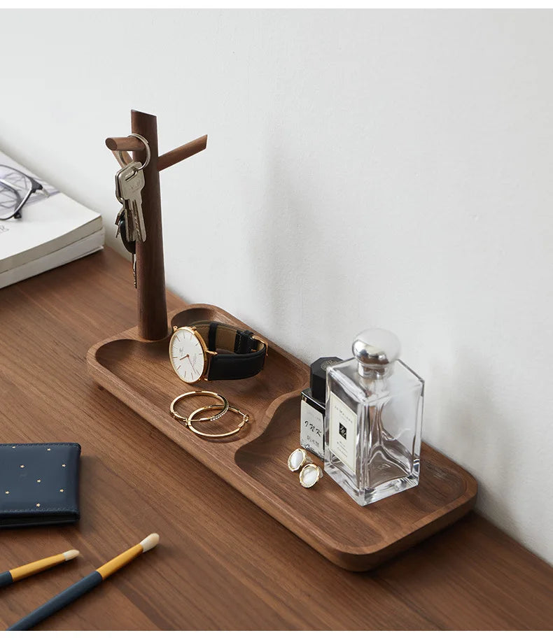 HeMu Key Storage Tray for Entrance Foyer Creative Tree Hanging Shelf Desktop Decoration Living Room Key Hanger Display Frame