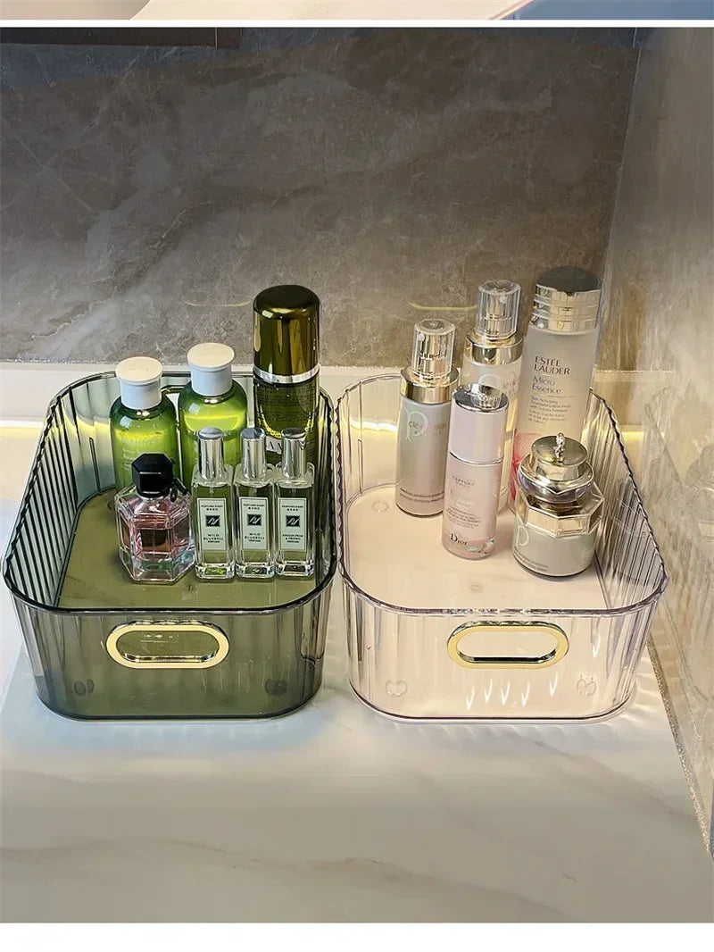 Rectangular Desktop Cosmetic Green Drawer Stackable Storage Box Acrylic Rack Sundries Snack Makeup Practical Storage Basket