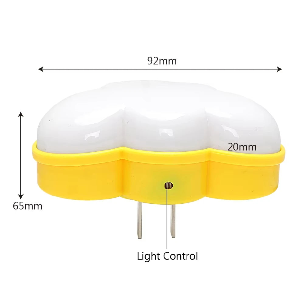 Night Light Sensor Control Comfort Floodlight Cloud Shape EU US Plug Novelty Kids Night Light For Baby Room Gift Illuminator