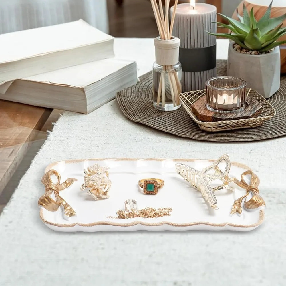 Vintage Decorative Tray Jewelry Tray Towel Tray Storage Tray Rings Necklace Bracelets Earrings Trays Cosmetics Jewelry
