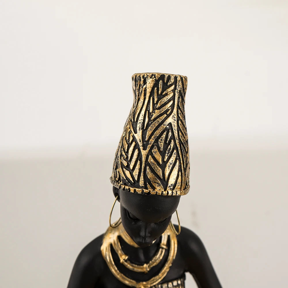 Vilead Black Woman Tray Entrance Porch Decoration Key Candy Holder Container Table Luxury Modern Home Living Room Decor Resin