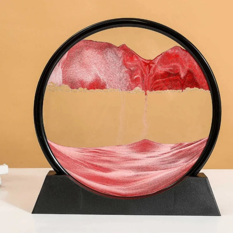 12 Inch 3D Deep Sea Sandscape Creative Hourglass Sand Clock Moving Sand Art Picture Round Glass Quicksand Painting Home Decor