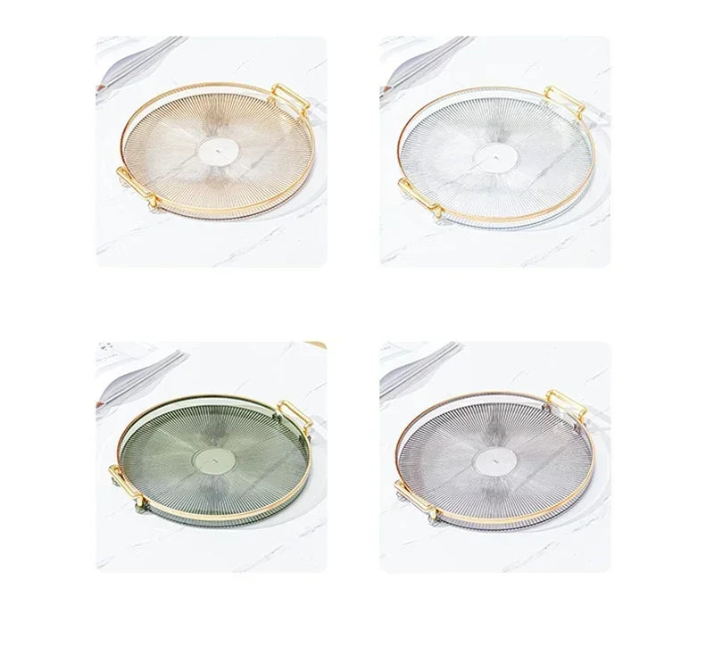 1PC Round Storage Tray Home Living Room Coffee Table Tea Cup Storage Plate Acrylic Tray Aromatherapy Organizer Tray Home Decor