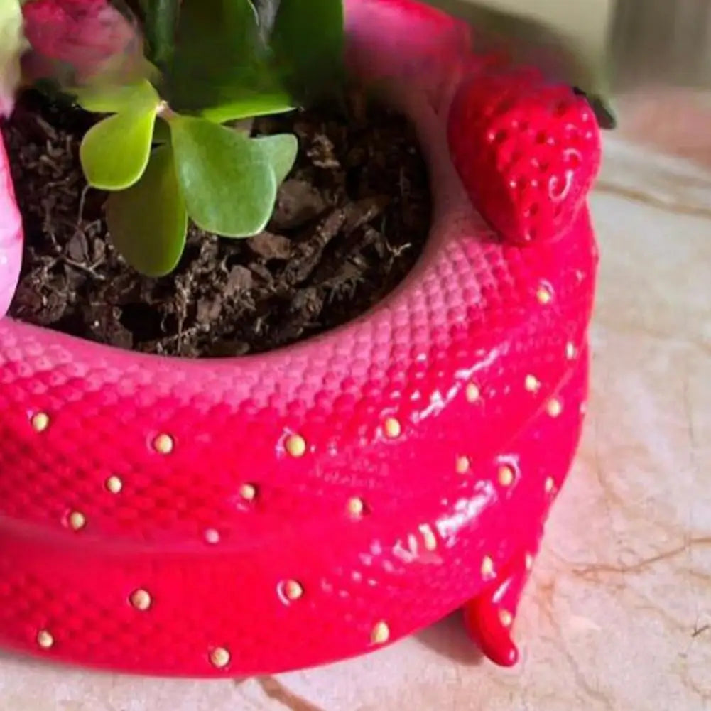 1Pc Snake Flower Pot Unique Resin Coiled Snake Planter with Drainage Hole Decorative Plant Pot for Succulents Cactus Houseplants