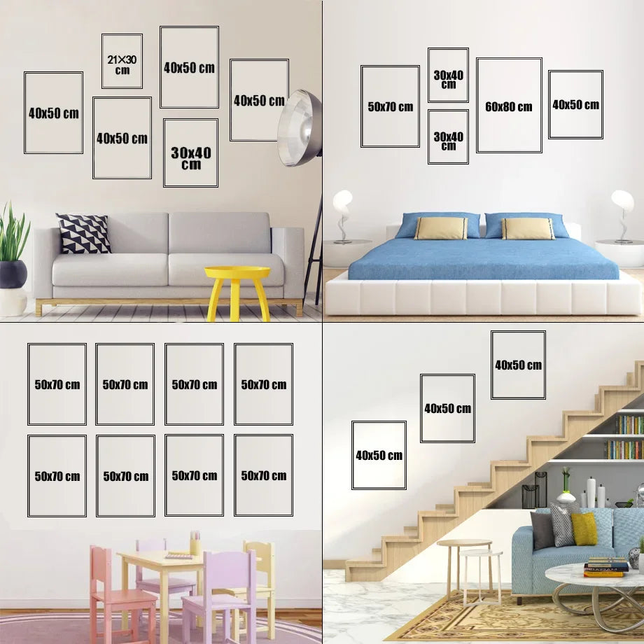 Scandinavian Abstract Wall Art Geometric Lines Pajama Girl HD Canvas Poster Prints Home Bedroom Living Room Decoration