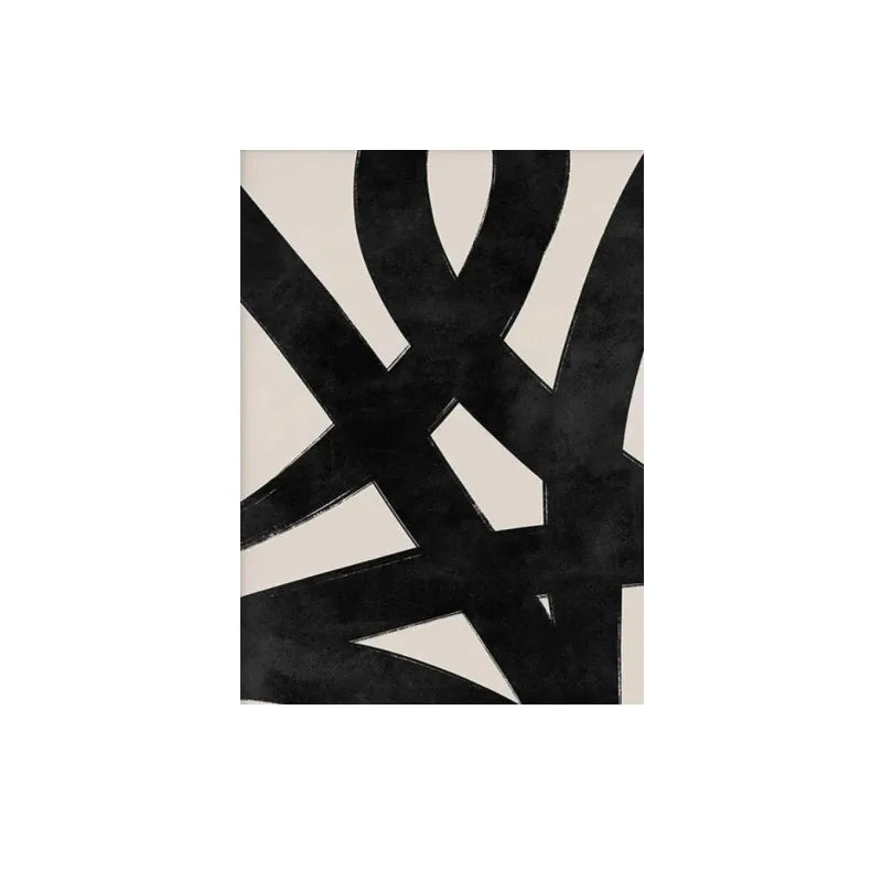 Modern Poster Abstract Art Prints Canvas Painting Beige Black Line Minimal Wall Art Pictures For Living Room Home Decor