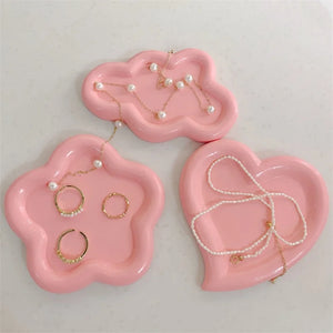 Creative Resin Trays Home Decor Jewelry Dish Heart Cloud Shape Storage Plate Organizer Watch Keys Holder Earrings Necklace Bowls