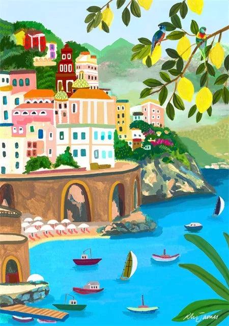 Colorful Travel Mountain City Canvas Painting Posters and Prints Abstract Landscape Wall Art Pictures for Home Living Room Decor