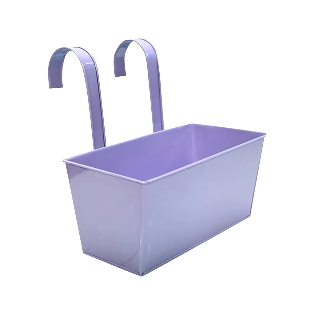 Rectangular Flower Pot with Drainage Holes Outdoor Plant Hanging Pot Rectangular Railing Planter Box Set for Balcony for Herbs