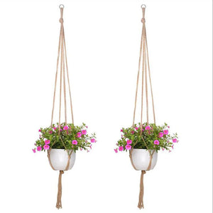 Gardening Green Plant Hanging Basket Cotton Rope Hanger Flower Pot  Handmade Macrame Pot Pocket Wall Boho Courtyard  Home Decor