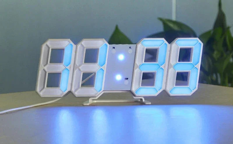 "Modern 3D LED Digital Wall Clock - Stylish Multifunctional Home Decor with USB Power, Perfect for European Interiors"