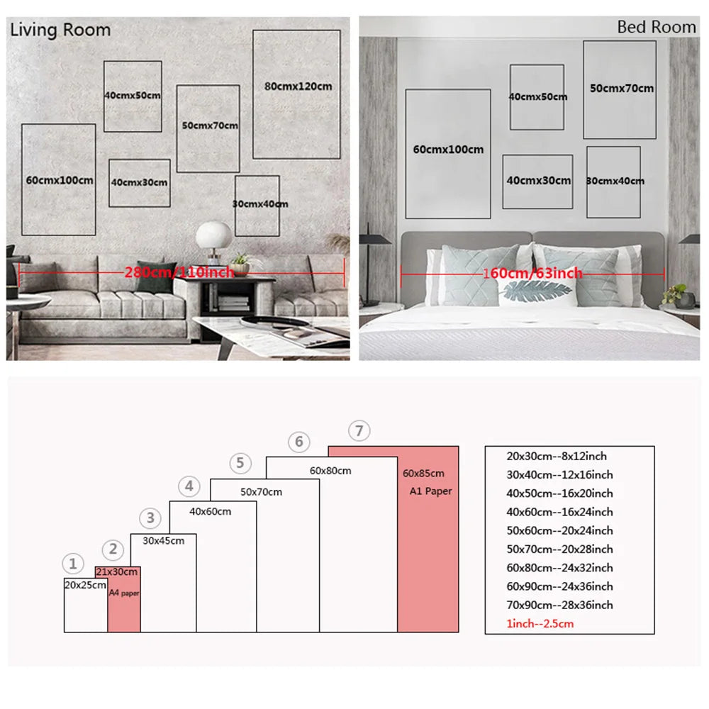 Conceptual White Line Abstract Canvas Painting Living Room Modern Wall Art Home Decoration Painting Frameless Painting