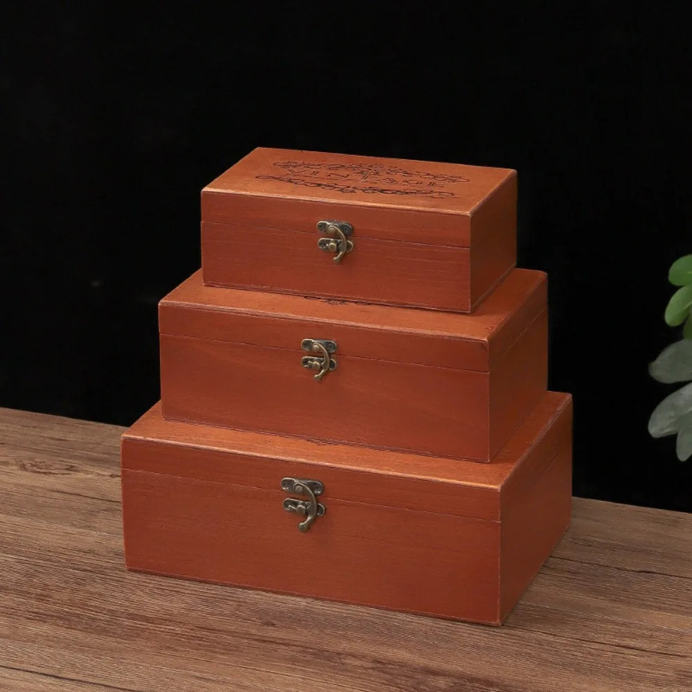 High Quality Storage Box For Gift Packaging Gorgeous Style Vintage Wood Color