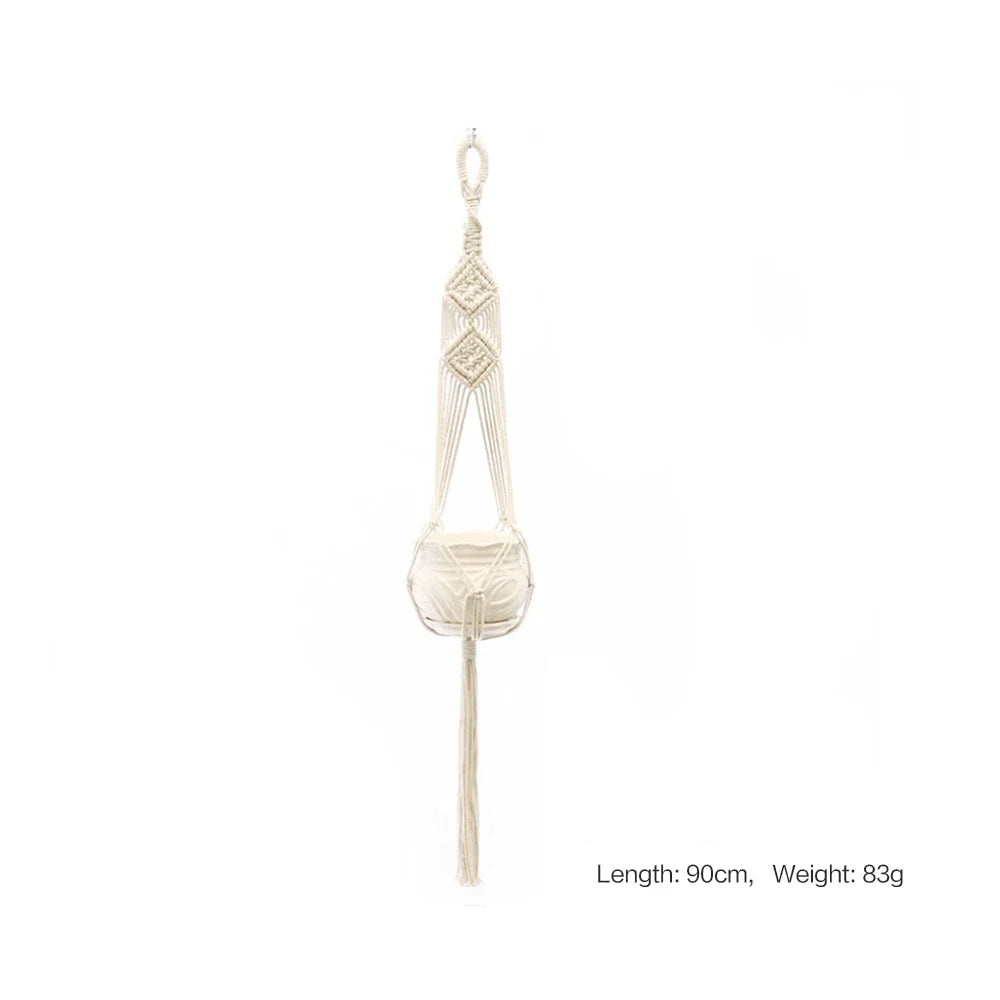 Hanging Plant Handmade Macrame Plant Hanger Flower Pot Planter Hanger Wall Decor Courtyard Garden Hanging Planter Hanging Basket