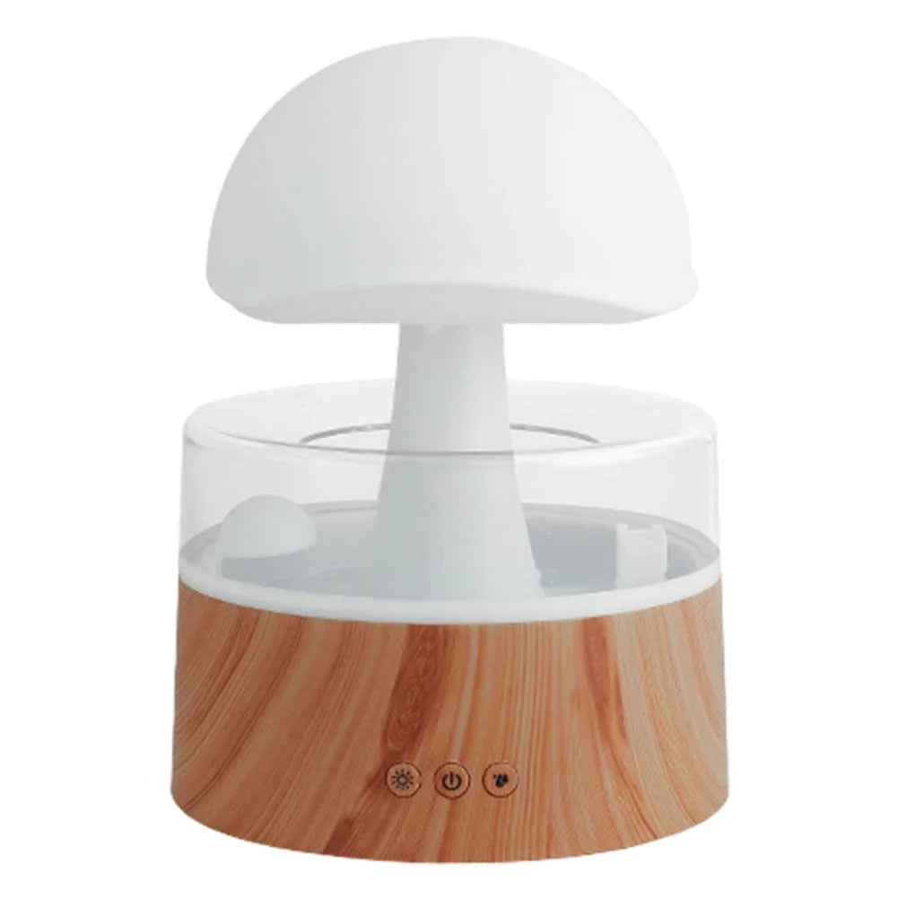 Mushroom Cloud Rain Humidifier Relaxing Raindrop Aromatherapy Machine Ultrasonic Atomization Humidification Colorful Night Light
