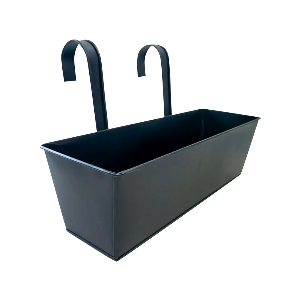 Rectangular Flower Pot with Drainage Holes Outdoor Plant Hanging Pot Rectangular Railing Planter Box Set for Balcony for Herbs