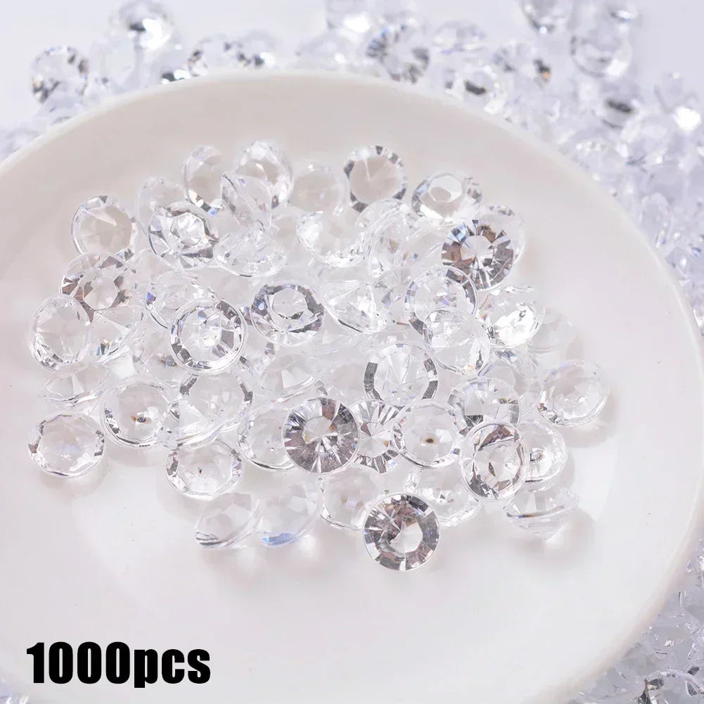 1000pcs Mixed Transparent Acrylic Gems Ice Grains Artificial Diamond Ice Cubes Vase Fillers Wedding Party Decorations 3-