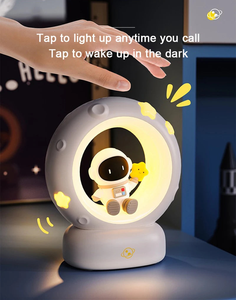 LED Night Light Panda Astronaut Bedside Sleeping Night Lights USB charging Silicone Children Gife Eye Protection Lamp Lighting