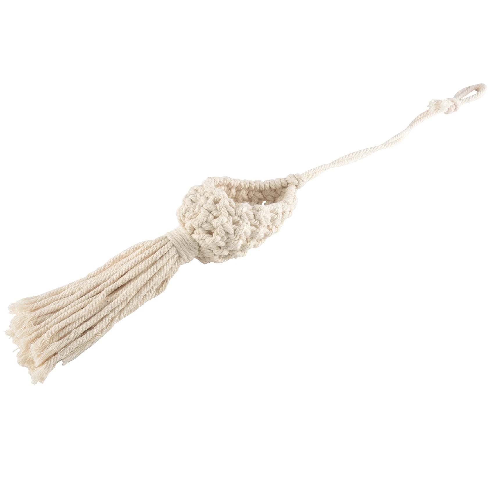 PZHI-Boho Macrame Air Plant Hanger Tillandsia Hanging Basket Rope Holder Flower Home Decor
