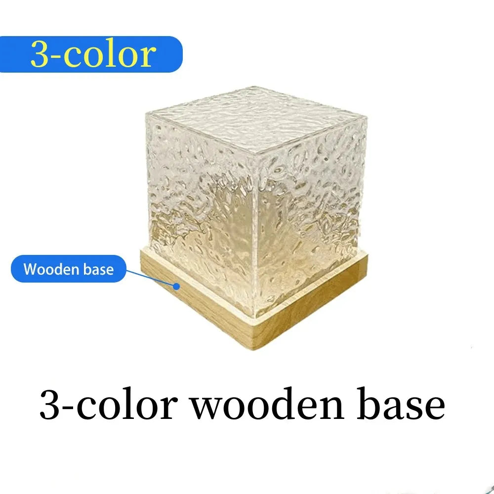 Water Ripple Projector 3/16 Colors Night Light Flame Crystal Lamp Home Houses Decoration Sunset Lights Gift Rotating Light
