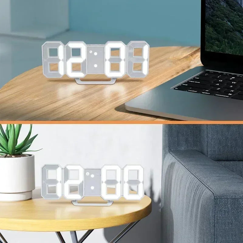 "Modern 3D LED Digital Wall Clock - Stylish Multifunctional Home Decor with USB Power, Perfect for European Interiors"