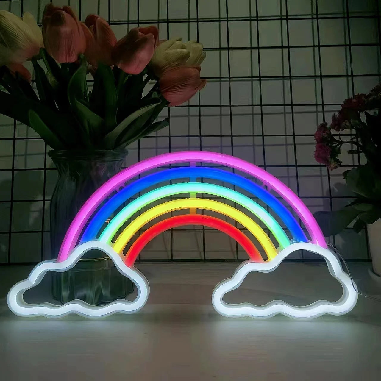 Rainbow Cloud LED Neon Light, USB or Battery Powered, Pride Day Party, Bedroom, Living Room, Wedding Decoration, Birthday Gift