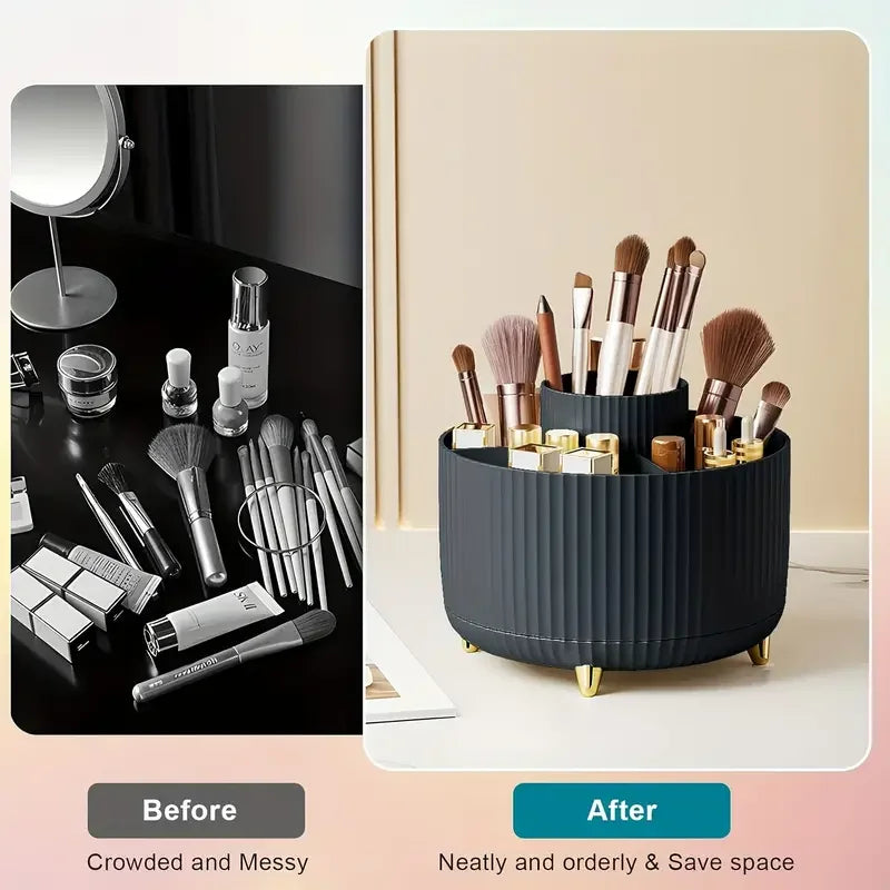 360 Rotating Makeup Holder Desktop Cosmetic Storage Box Organizer Large Capacity For Portable Lipstick Makeup Brush Pen Holder