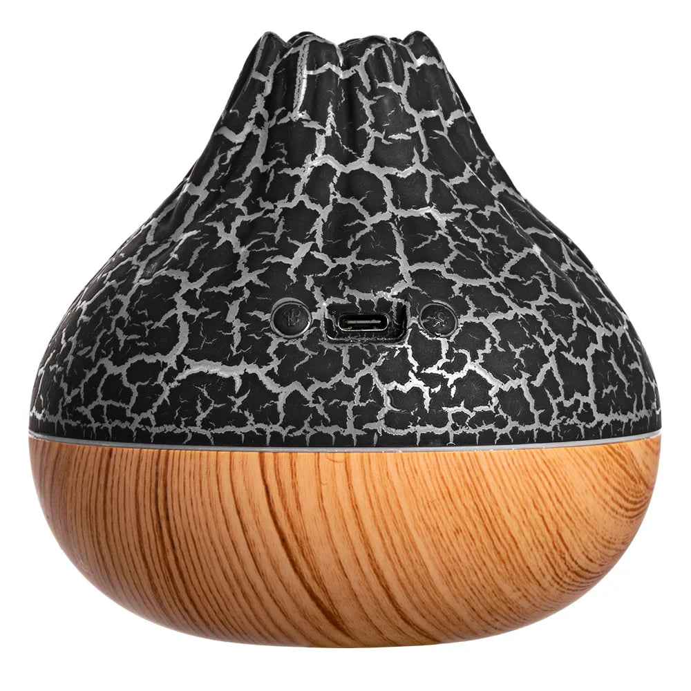 Volcano Air Humidifier 300ml Large Capacity Water Mist Aromatherapy Diffuser USB Desktop Humidifier with 7 Colorful Night Lights