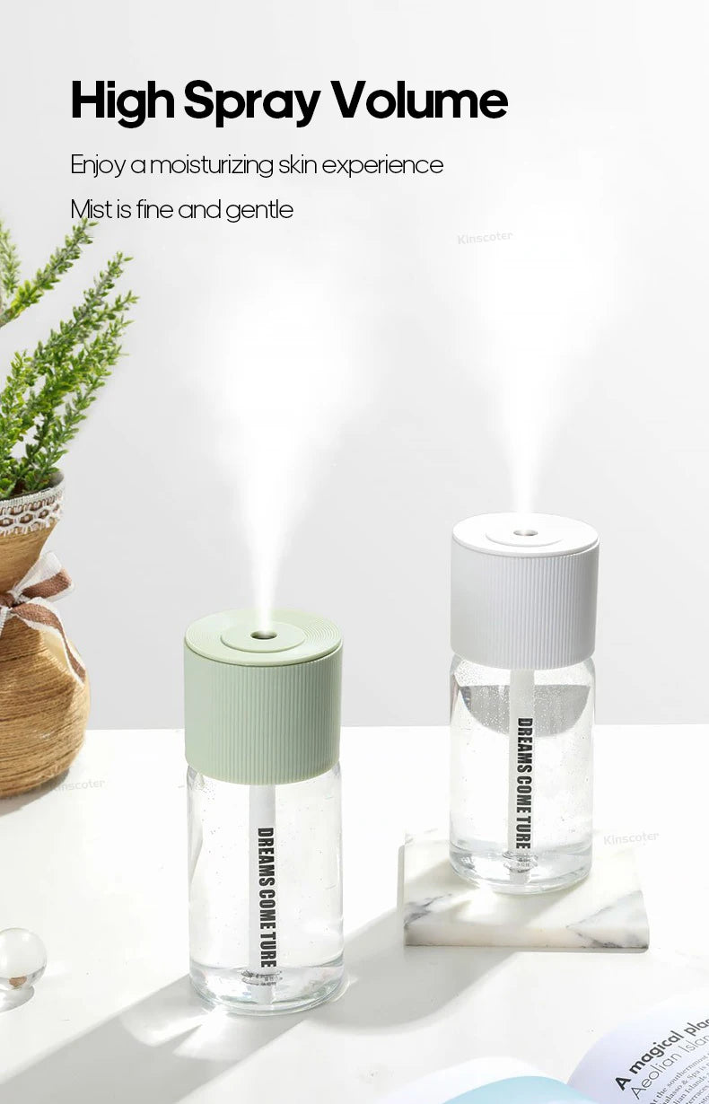 Rechargeable Mini Humidifier 268ml USB Mute Cool Mist Sprayer for Home Bedroom Car Portable Moisturizes Skin Water Diffuser