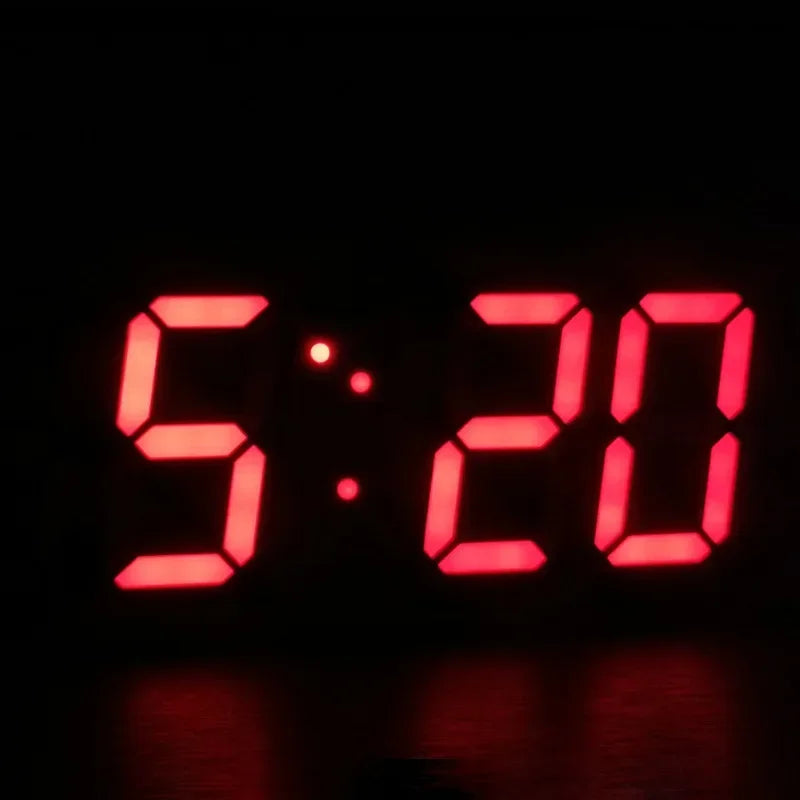 LED Clock Bedroom Home for You Adjustable Digital Wall Clock Hair Accessories Living Room Night Light Mode 3D Decor Decorate