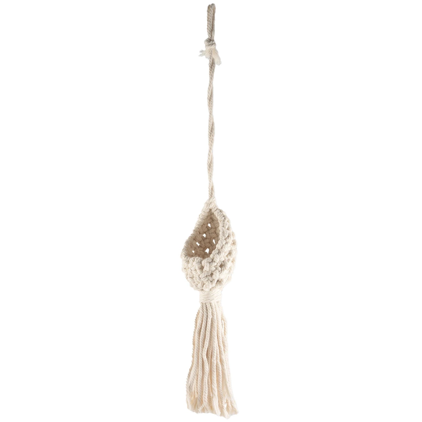 PZHI-Boho Macrame Air Plant Hanger Tillandsia Hanging Basket Rope Holder Flower Home Decor