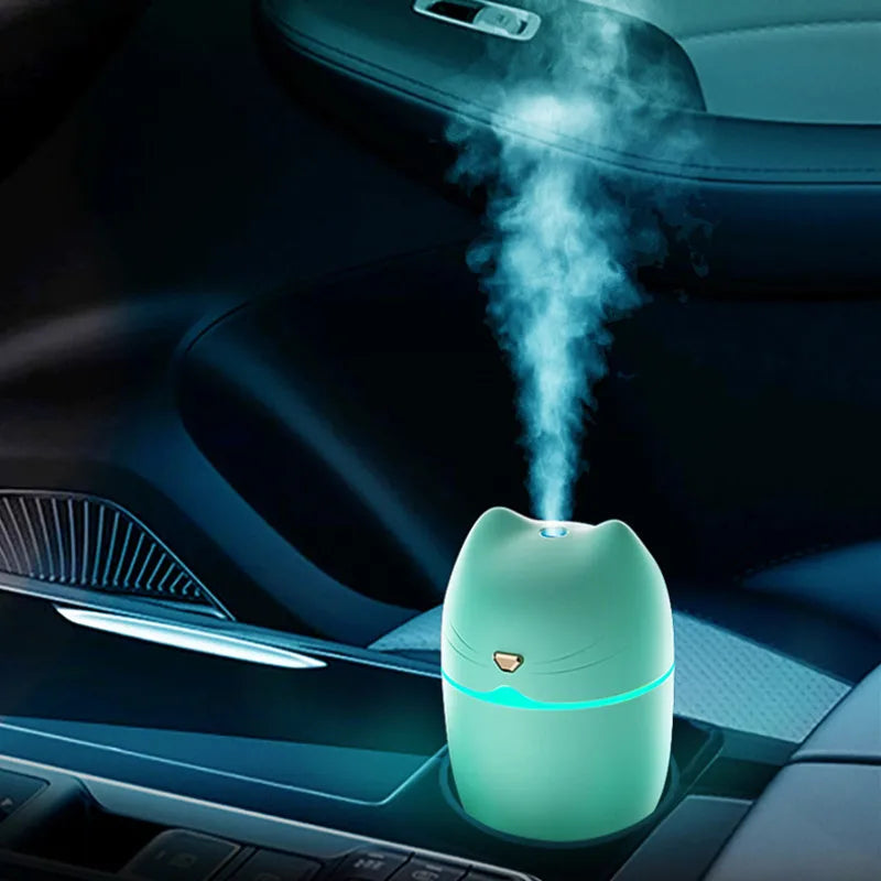 hot sale 3 in 1 Cute Cat Air Humidifier Diffuser USB Mist Maker Mini Humidificador with night light