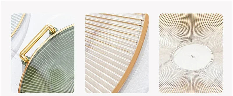 1PC Round Storage Tray Home Living Room Coffee Table Tea Cup Storage Plate Acrylic Tray Aromatherapy Organizer Tray Home Decor