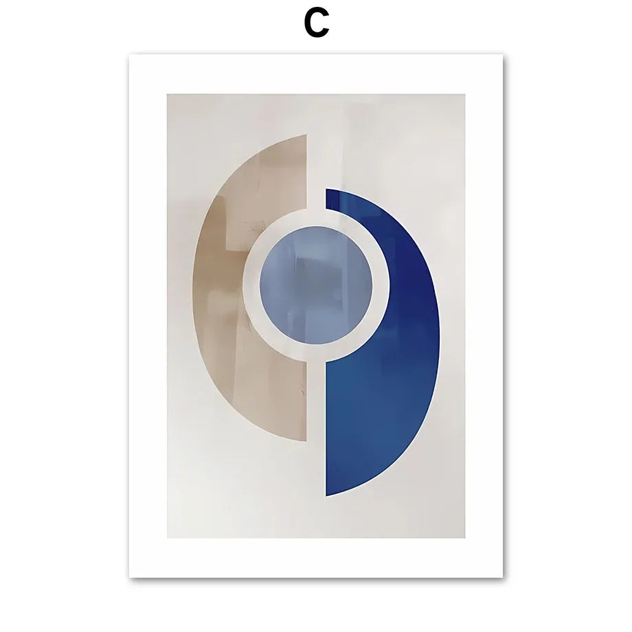 Scandinavian Simple Abstract Wall Art Blue Girl Body Lines Face HD Canvas Poster Print Home Bedroom Living Room Decoration