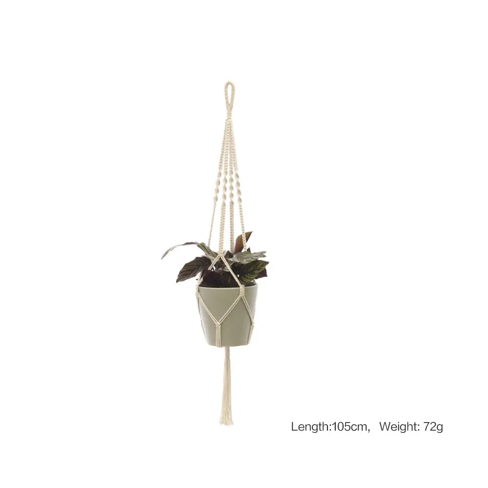 Hanging Plant Handmade Macrame Plant Hanger Flower Pot Planter Hanger Wall Decor Courtyard Garden Hanging Planter Hanging Basket