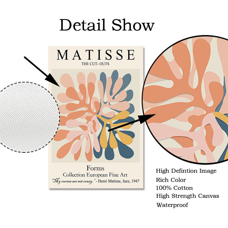 Abstract Wall Art Matisse Poster Line Face Coral Leaves Posters and Prints Canvas Paintings for Interior  Pictures Room Decor