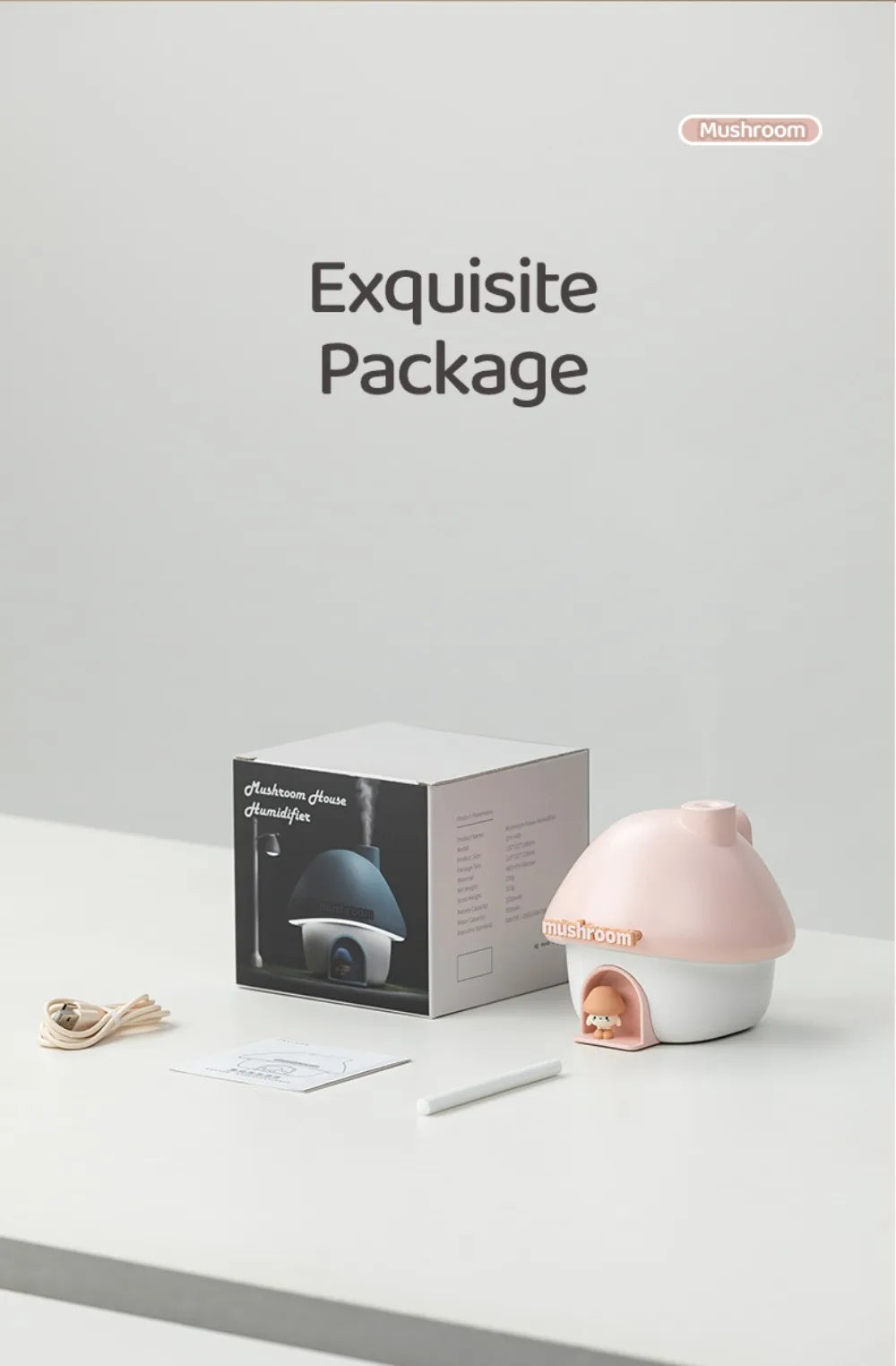 Cartoon Air Humidifier 300ml Mini Essential Oil Aroma Diffusers Colorful Lighting Cute Mushroom House Home Ultrasonic Humidifier
