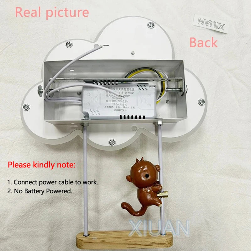 Cartoon Airplane Wall Lights PE Lampshade Star Rainbow Kite Hot air balloon Cloud Night Light Children Bedroom Bedside Wall Lamp