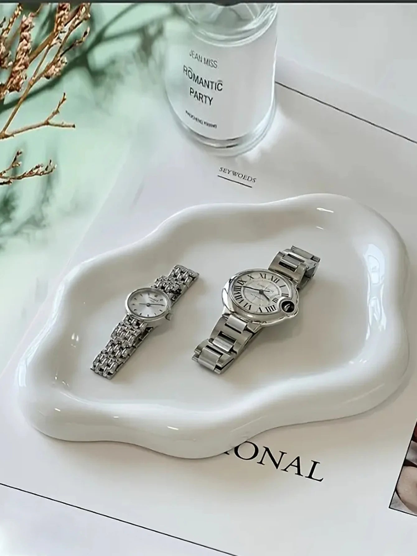 Miniso Simple Stylish Cloud Ceramic Jewelry Storage Tray Jewelry Earrings Display Desktop Ornaments Gifts for Friends