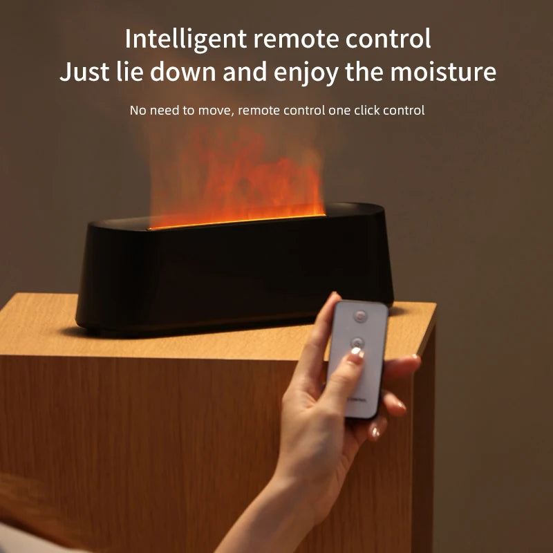 Flame Diffusers for Essential Oils 300ML Aroma Diffuser Humidifier with RGB Light Remote Control for Home Office