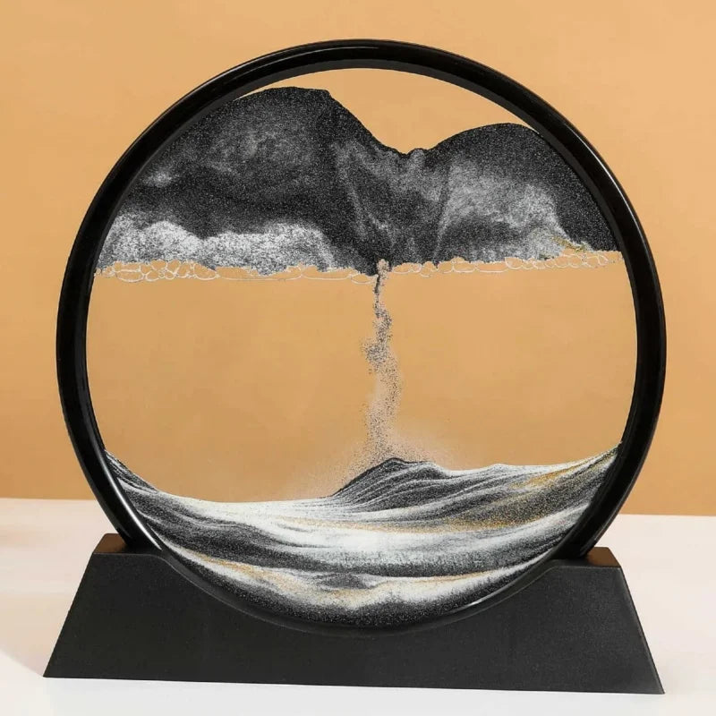 12 Inch 3D Deep Sea Sandscape Creative Hourglass Sand Clock Moving Sand Art Picture Round Glass Quicksand Painting Home Decor