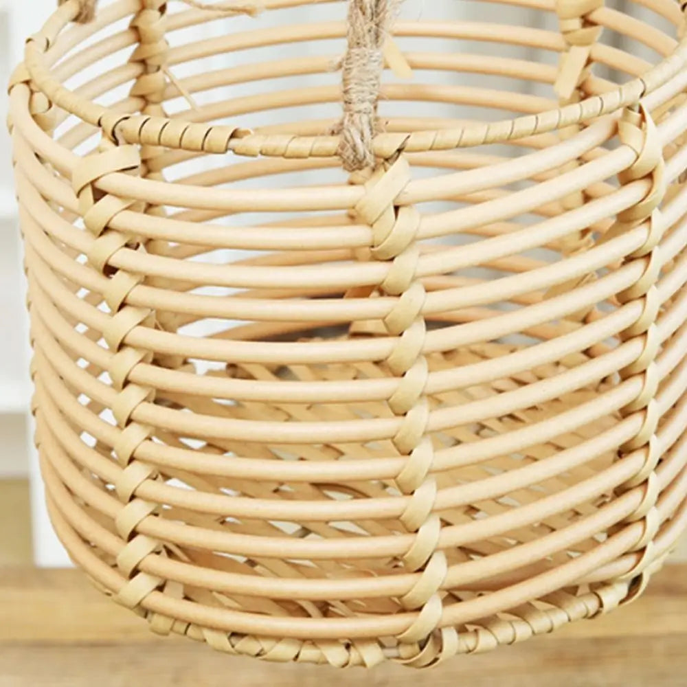 Beige Hanging Weaving Flowerpot Rope Woven Hanger Box Planter Home Decoration Plant Hangers Storage Basket Indoor Outdoor
