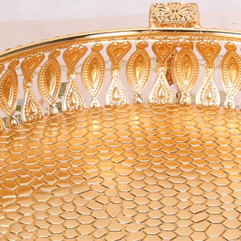 Creative Vintage Gold Fruit Tray Golden Round Square Fruit Plate Multi-Function Metal Snack Home Storage Plate Tablewear