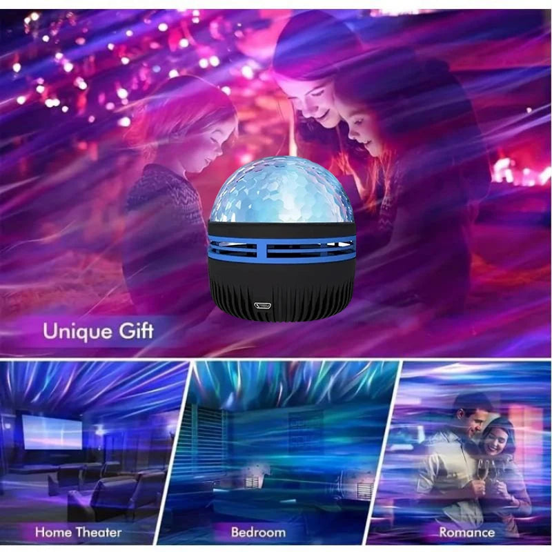 LED Northern Lights Night Light RGB Projection Lamp USB Plug-in Use Remote Control Projection Night Lamp for Home Bedroom Decor