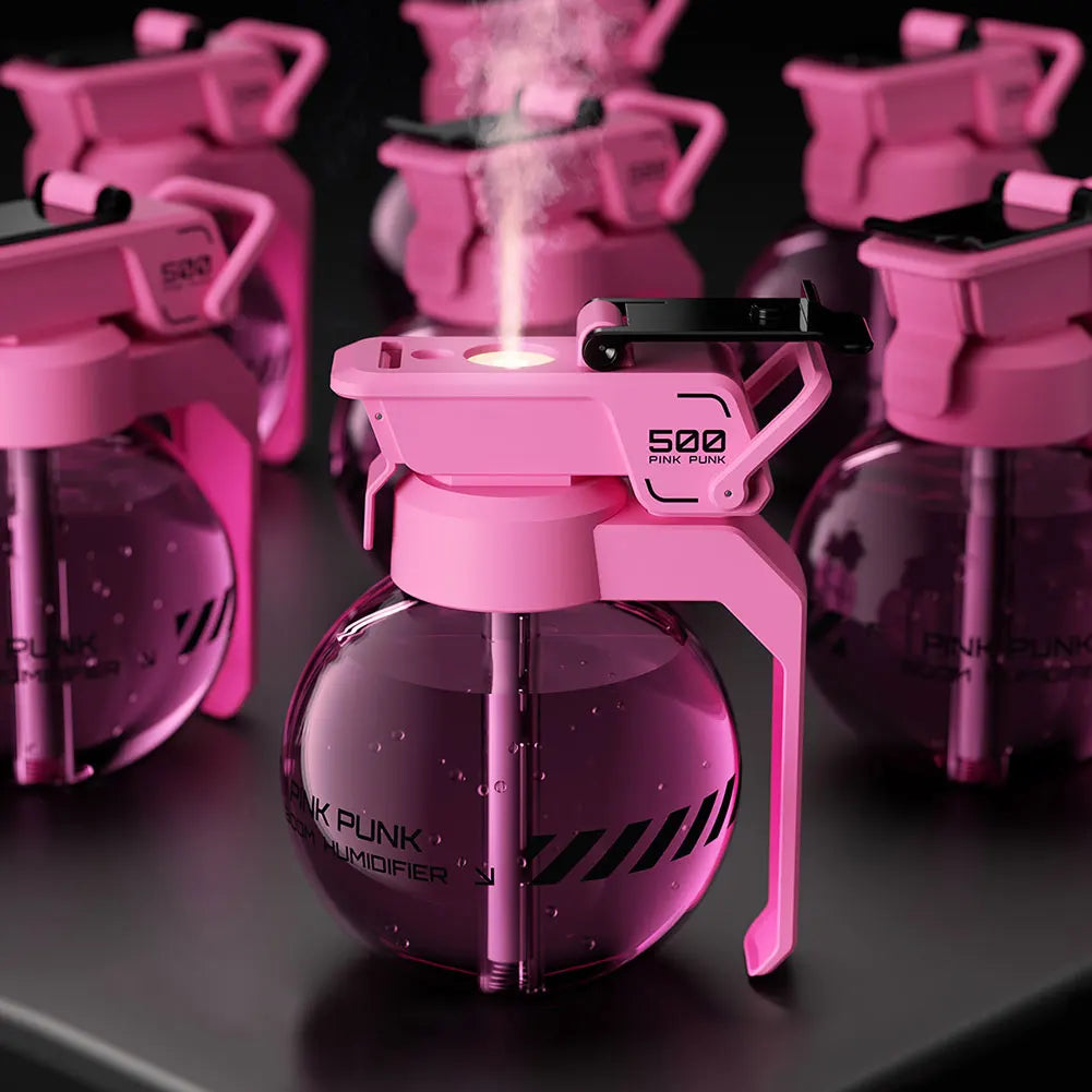 2025 Grenade Air Humidifier Essential Oil Diffuser Cyberpunk Decorative ir Diffuser Humidifier for Bedroom Home Office 500ml