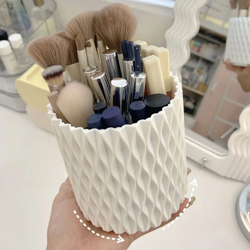 Desktop 360Rotating Cosmetic Storage Box Make Up Case Skin Care Products Organizer Case Plastic Makeup Brush Organizer Container