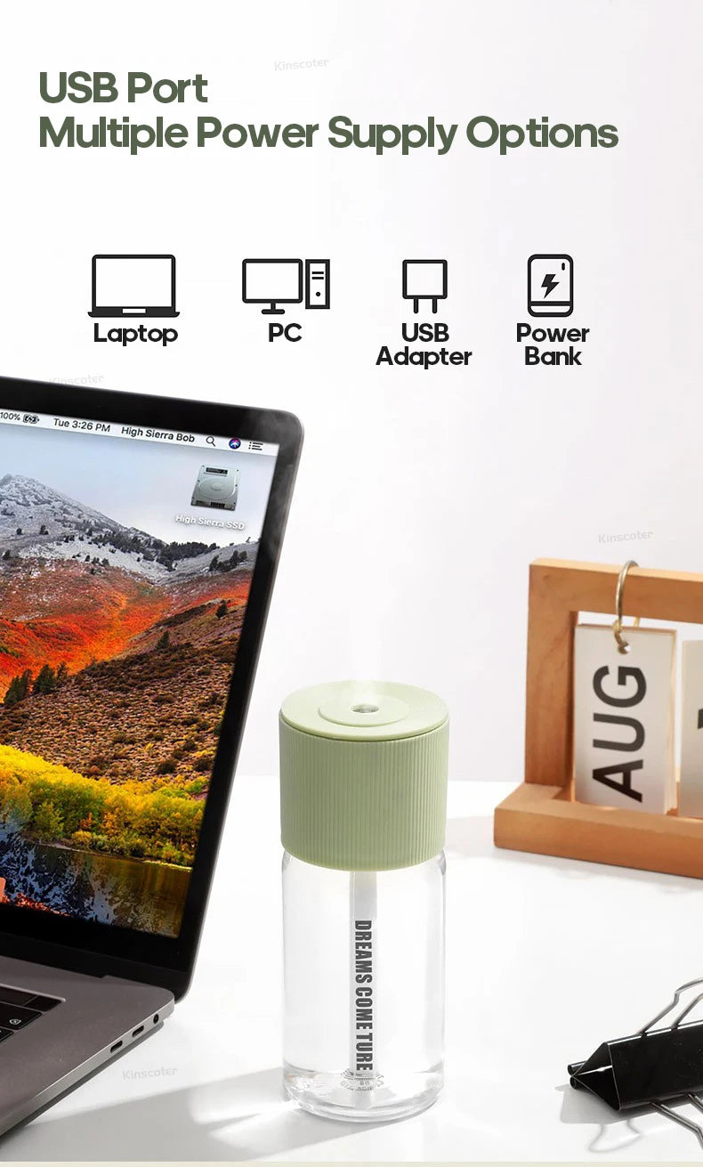 Rechargeable Mini Humidifier 268ml USB Mute Cool Mist Sprayer for Home Bedroom Car Portable Moisturizes Skin Water Diffuser