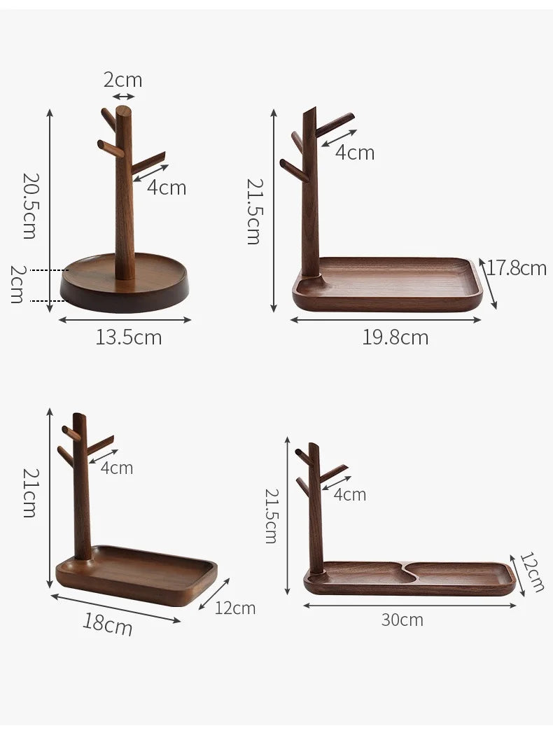 HeMu Key Storage Tray for Entrance Foyer Creative Tree Hanging Shelf Desktop Decoration Living Room Key Hanger Display Frame
