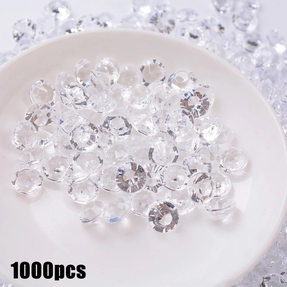 1000pcs Mixed Transparent Acrylic Gems Ice Grains Artificial Diamond Ice Cubes Vase Fillers Wedding Party Decorations 3-