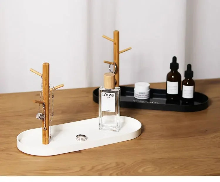 2024 New Nordic Bamboo Tree Branch Storage Tray Living Room Desktop Key Hanger Jewelry Display Frame